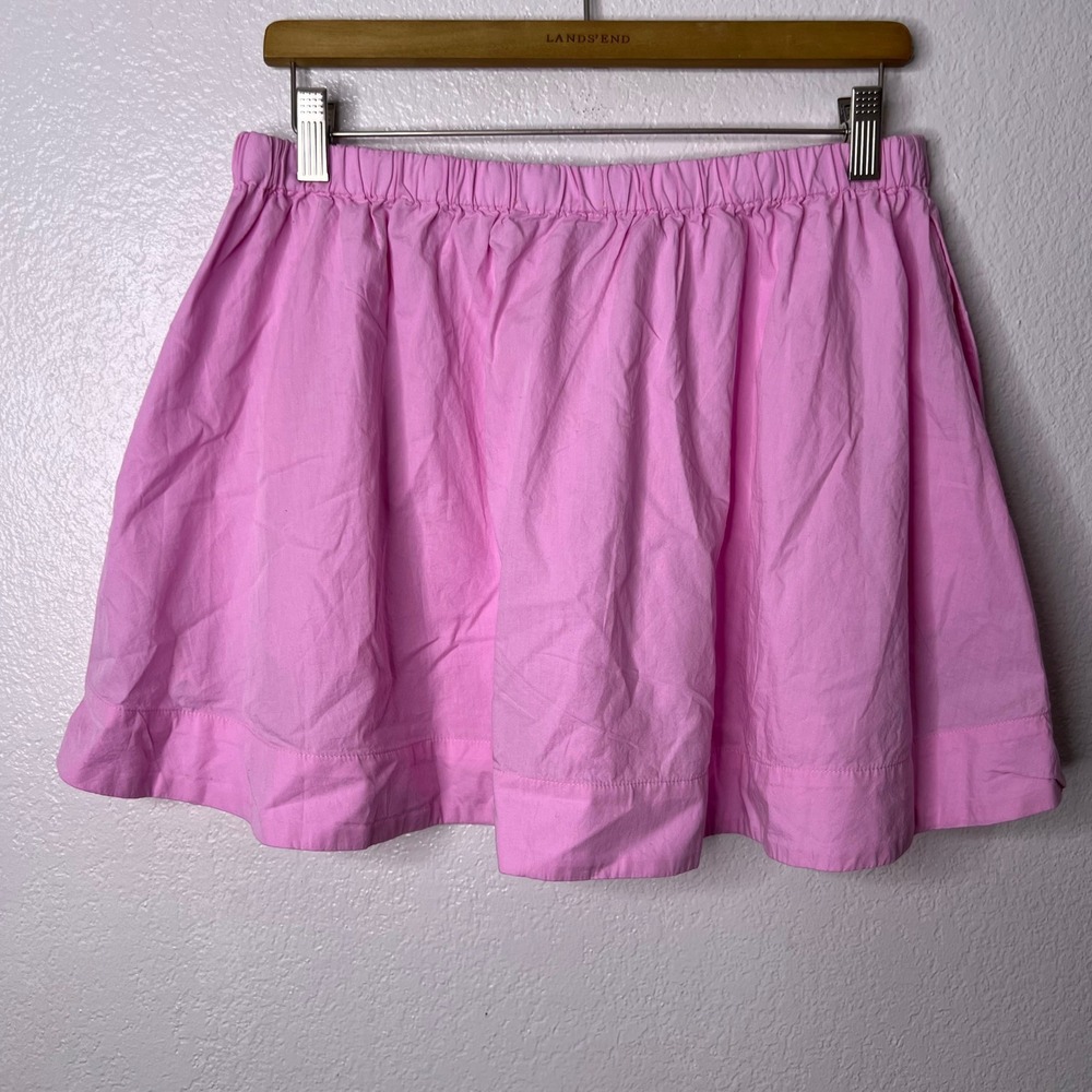 Free People Free-est Pink Cotton Mini Skirt Women Size XL Elastic Waist Pockets - Picture 4 of 7